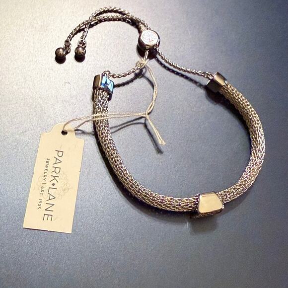 Park Lane PLUSH Bracelet Silver Pave Crystal Adjustable NWT - Picture 3 of 7